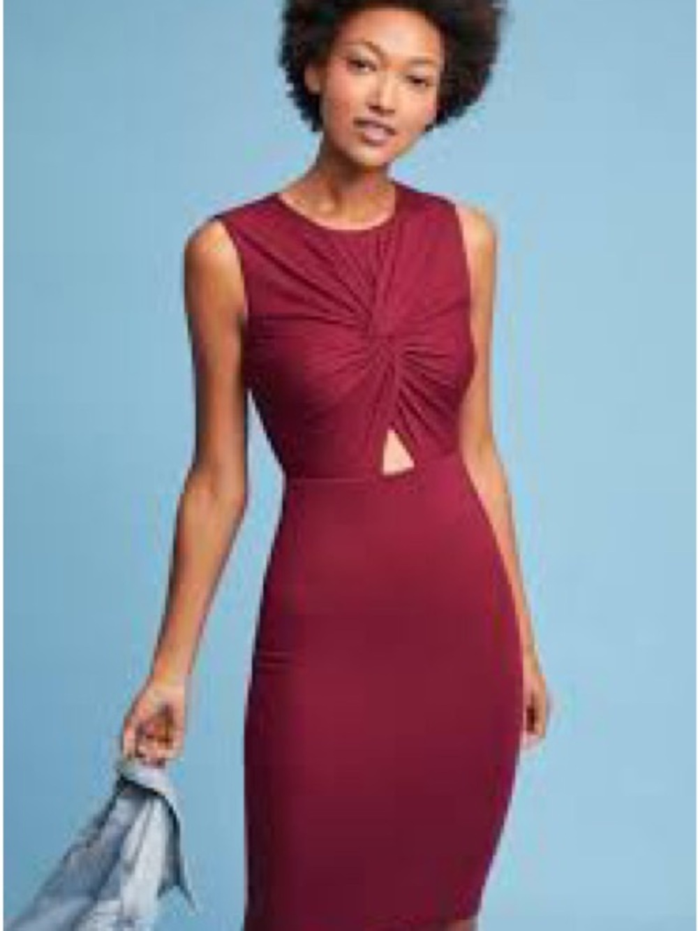 Bailey 44 Burgundy Sleeveless Twist-Front Midi Dress Women’s Large